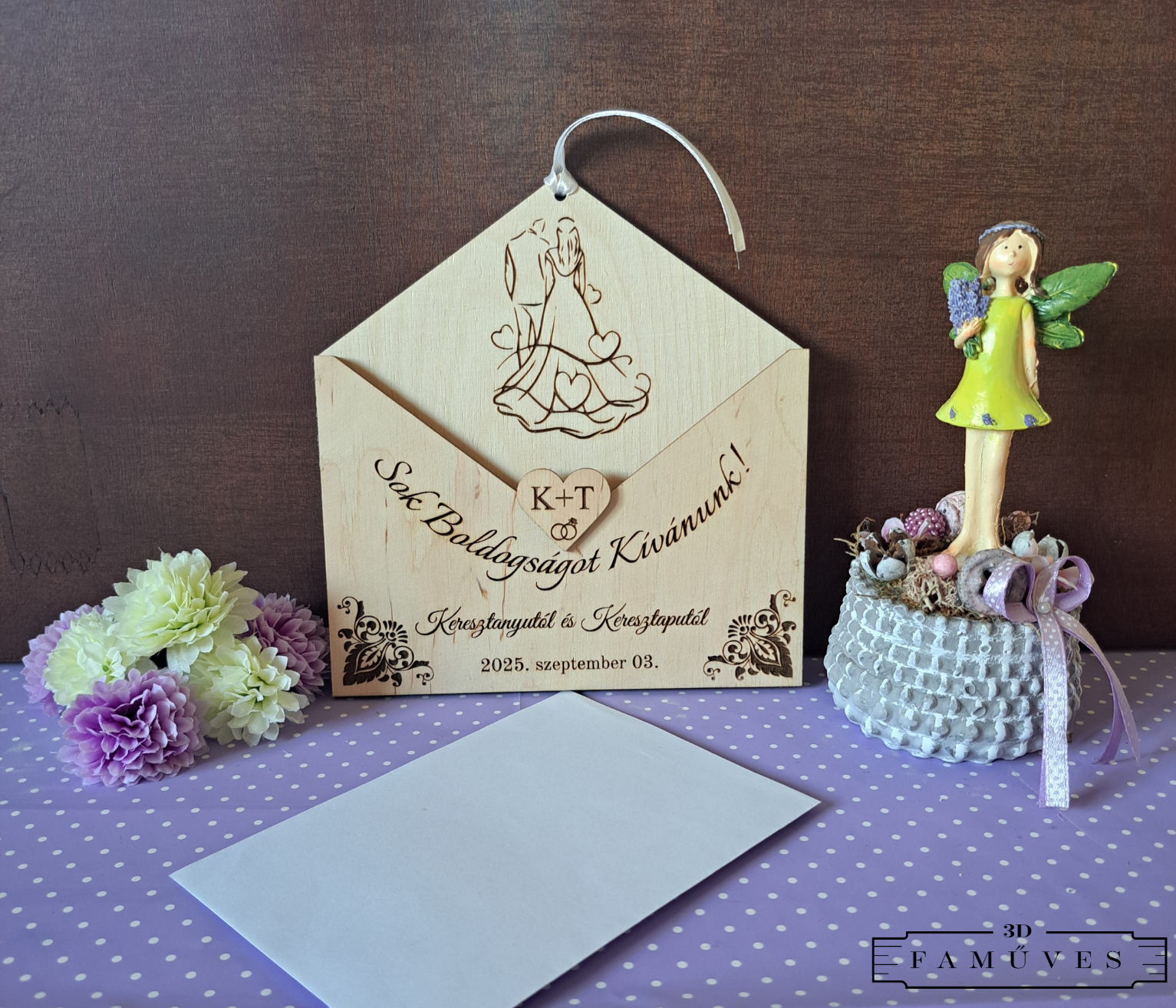 Esküvői pénzátadó boríték-választható mintával