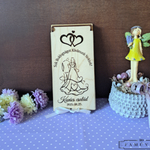 Esküvői pénzátadó doboz- az ifjú párral választható mintával