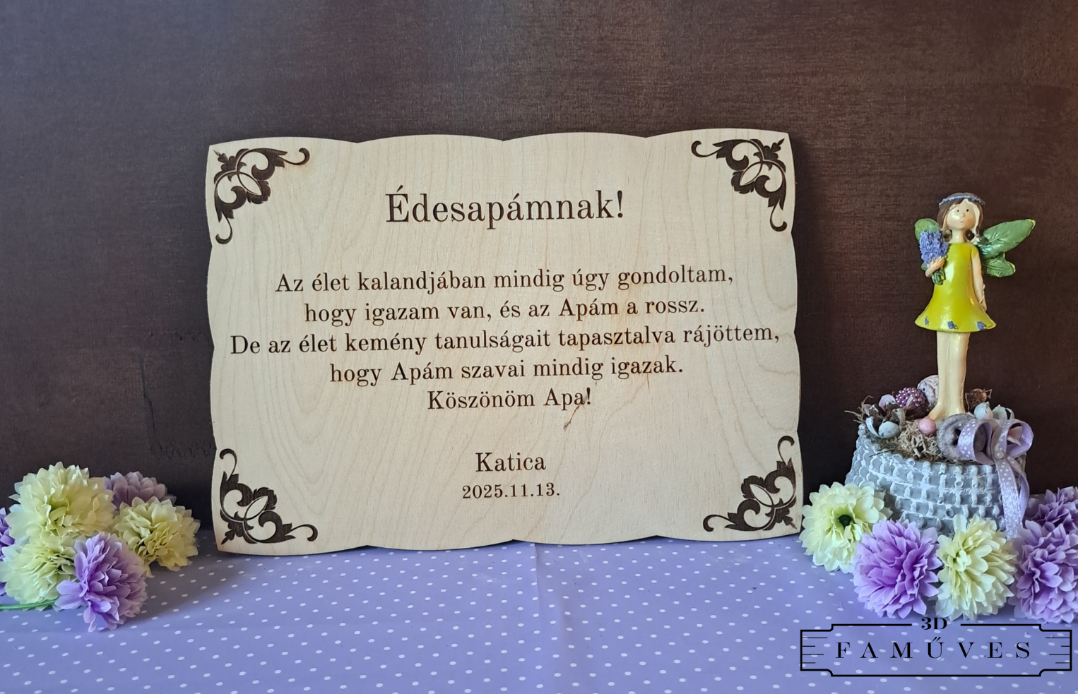 Esküvői szülőköszöntő tábla sarok mintával csomagban-Édesapáknak és Édesanyáknak - Image 2