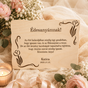 Esküvői szülőköszöntő tábla virág mintával-Édesanyáknak